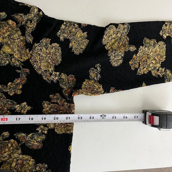 vintage 90s black floral whimsygoth grunge button up - Picture 5 of 7